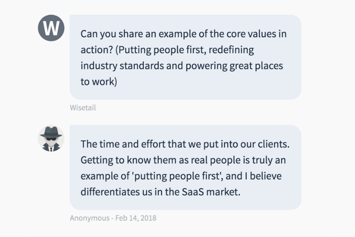 Our Wisetail LMS team used Officevibe to get feedback from our employees about our manifesto.