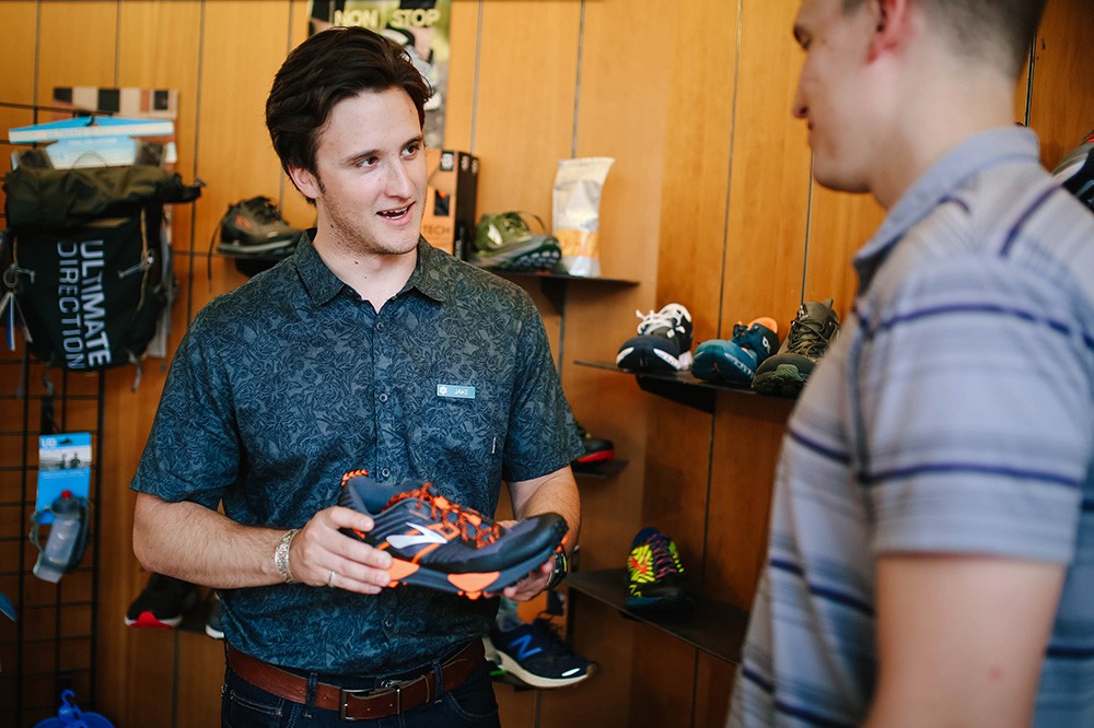 Retail training takes place at an outdoor store.