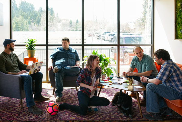 group learning in a room