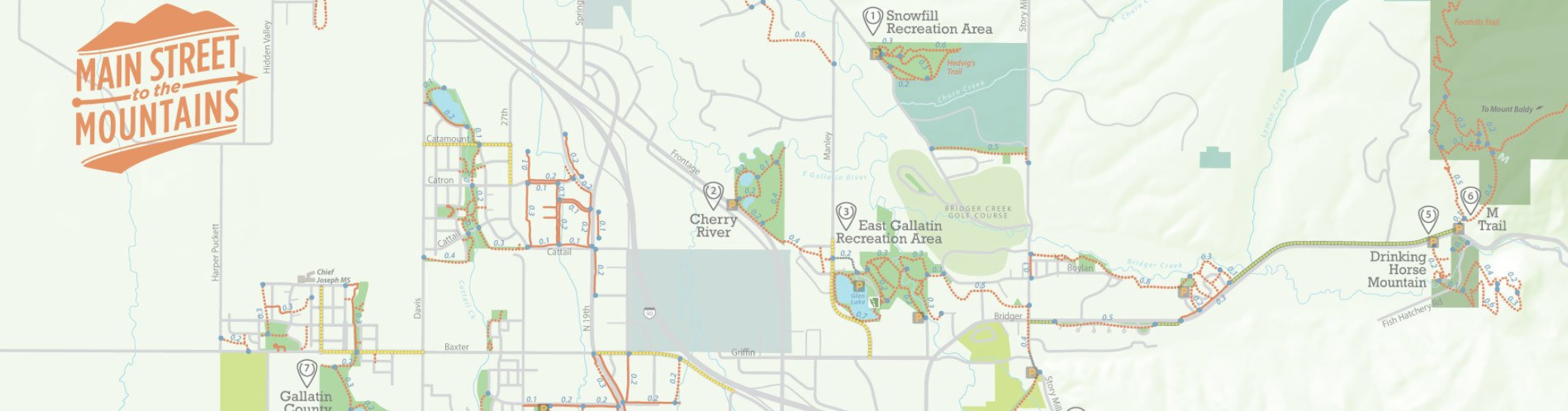 main street to the mountains map