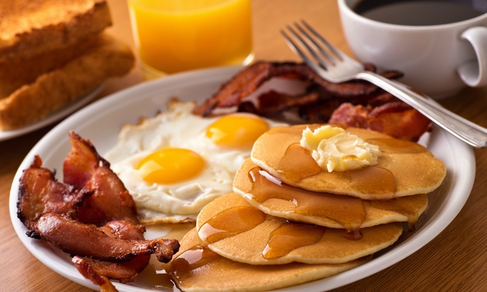 ihop breakfast of pancakes bacon and eggs