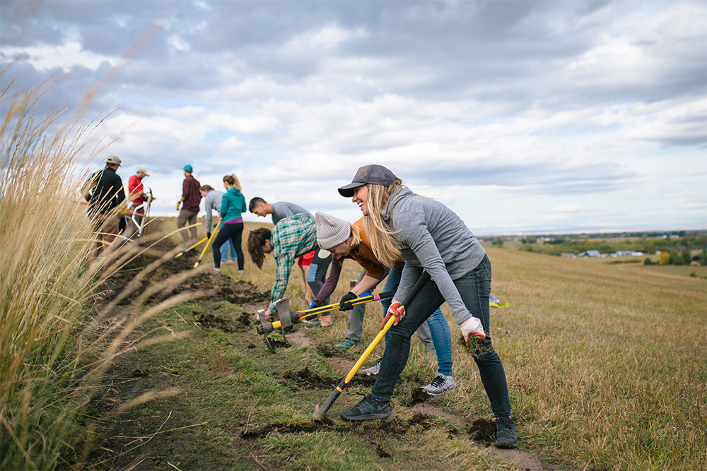 Wisetail LMS President, Ali Knapp, works on a trail near Bozeman, MT.