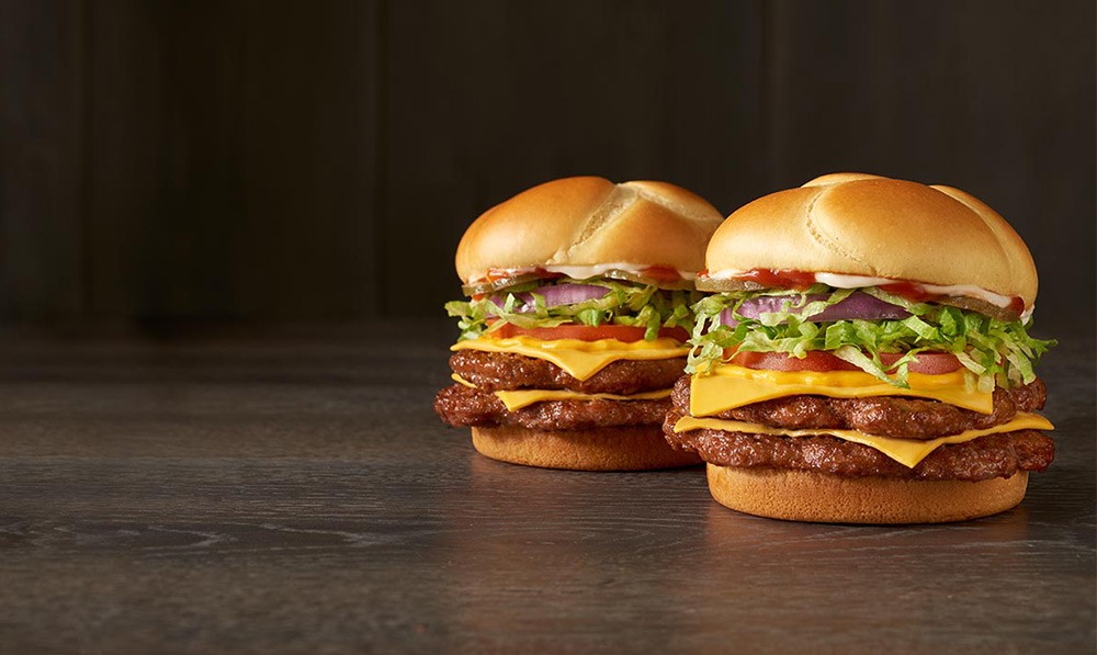 Cheeseburgers from Checkers and Rallys.