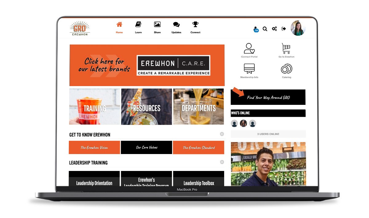One of Wisetail LMS's clients, Erewhon Market's LMS.