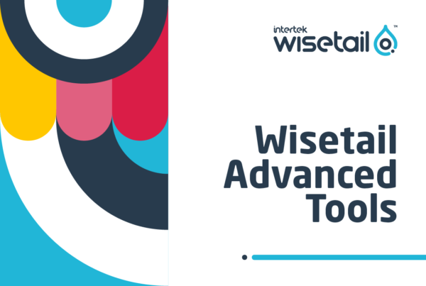 text: wisetail advanced tools, with geometric illustration