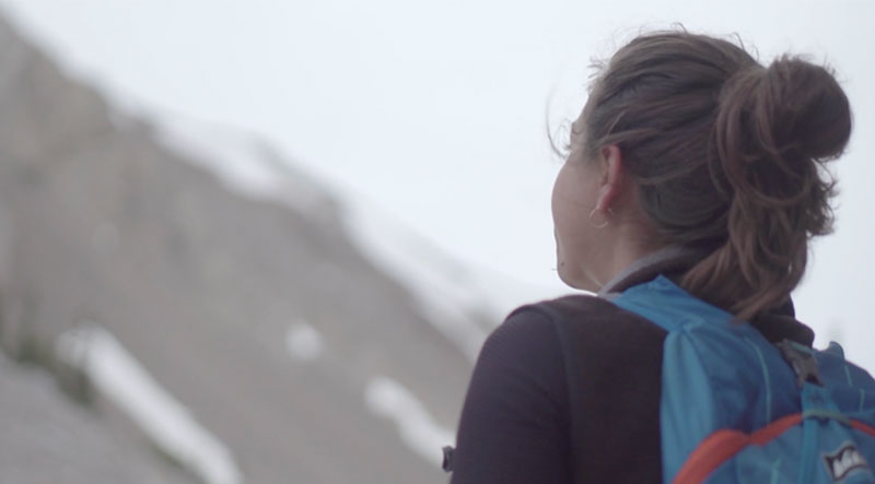 Rachael hiking in the moutains