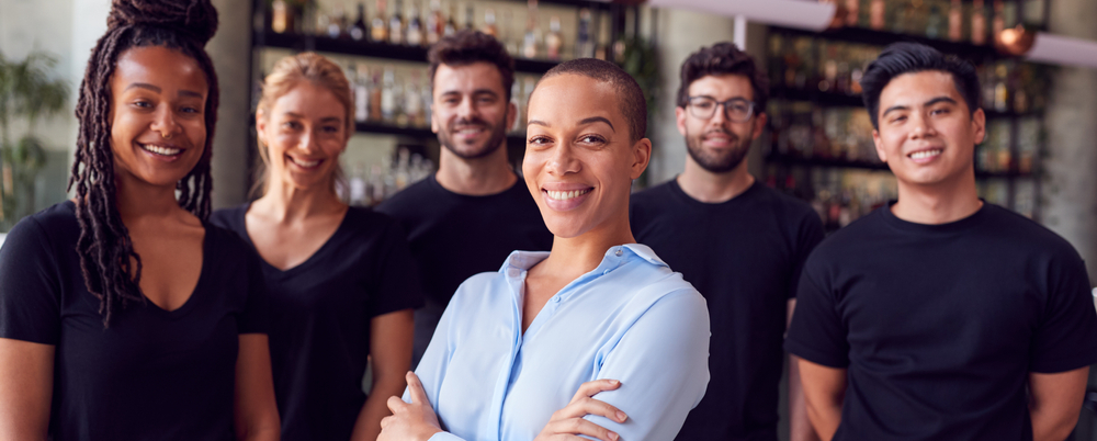diverse group of restaurant workers
