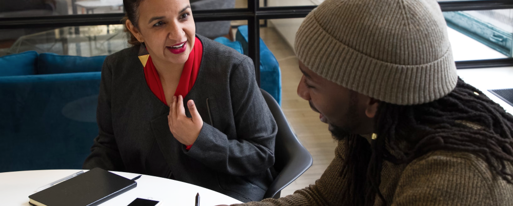 Person consulting and giving another advice