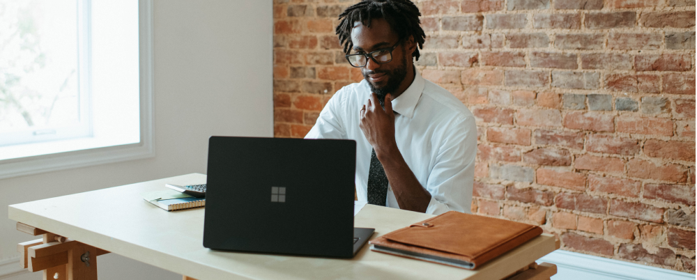 Man using modern technology to solve problems