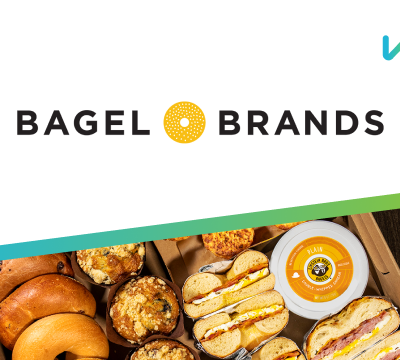 bagel brands logo with photo of bagels and wisetail logo