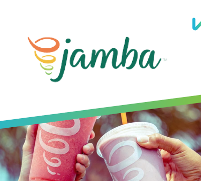 jamba logo with photo of smoothies and wisetail logo