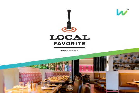 local favorite logo with photo of restaurant and wisetail logo
