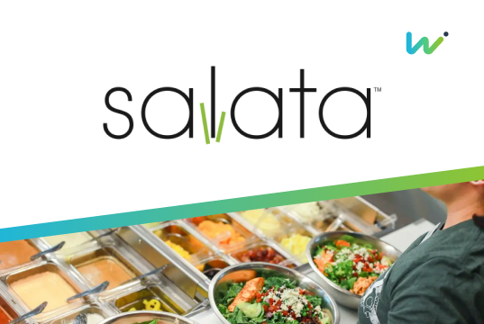 salata logo with photo of line cook at salata and wisetail logo