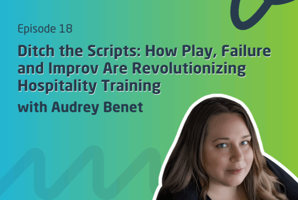 1. Image depicting a training session focused on innovative hospitality methods, emphasizing play, failure, and hands-on learning.